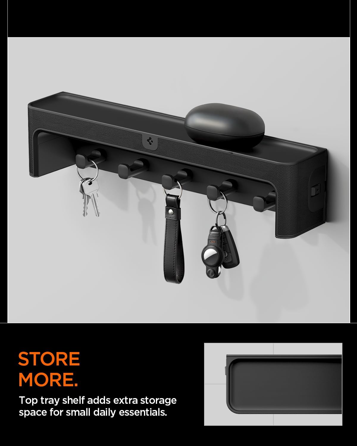 Spigen Key Holder Wall Mount, Entryway Shelf Rack