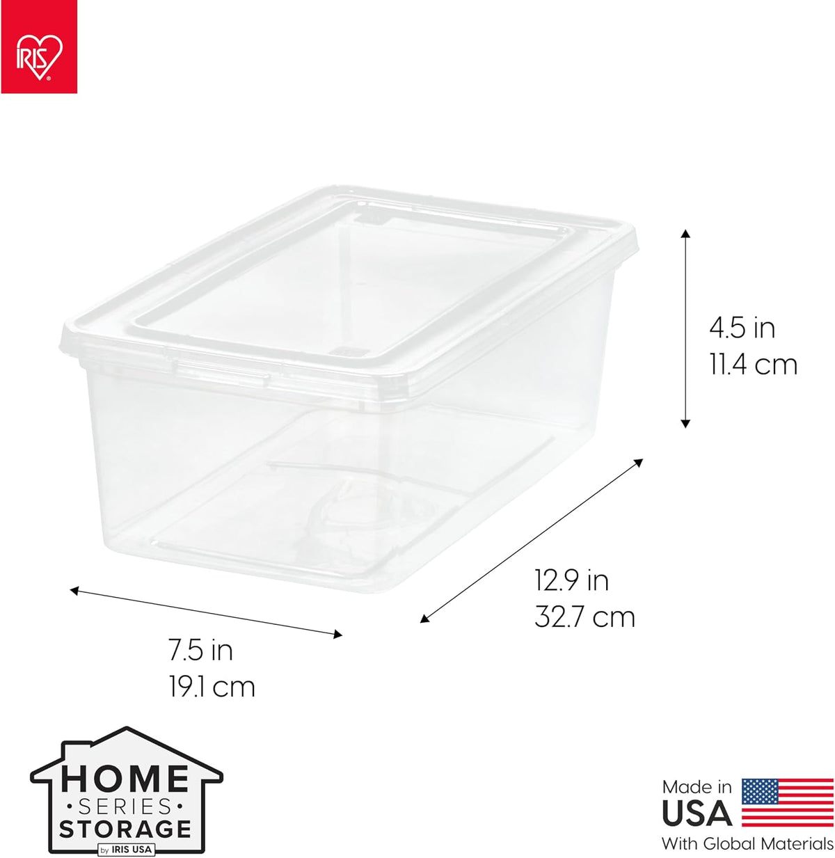 IRIS USA 20-Pack 6 Qt Storage Bins with Lids, Clear, Stackable