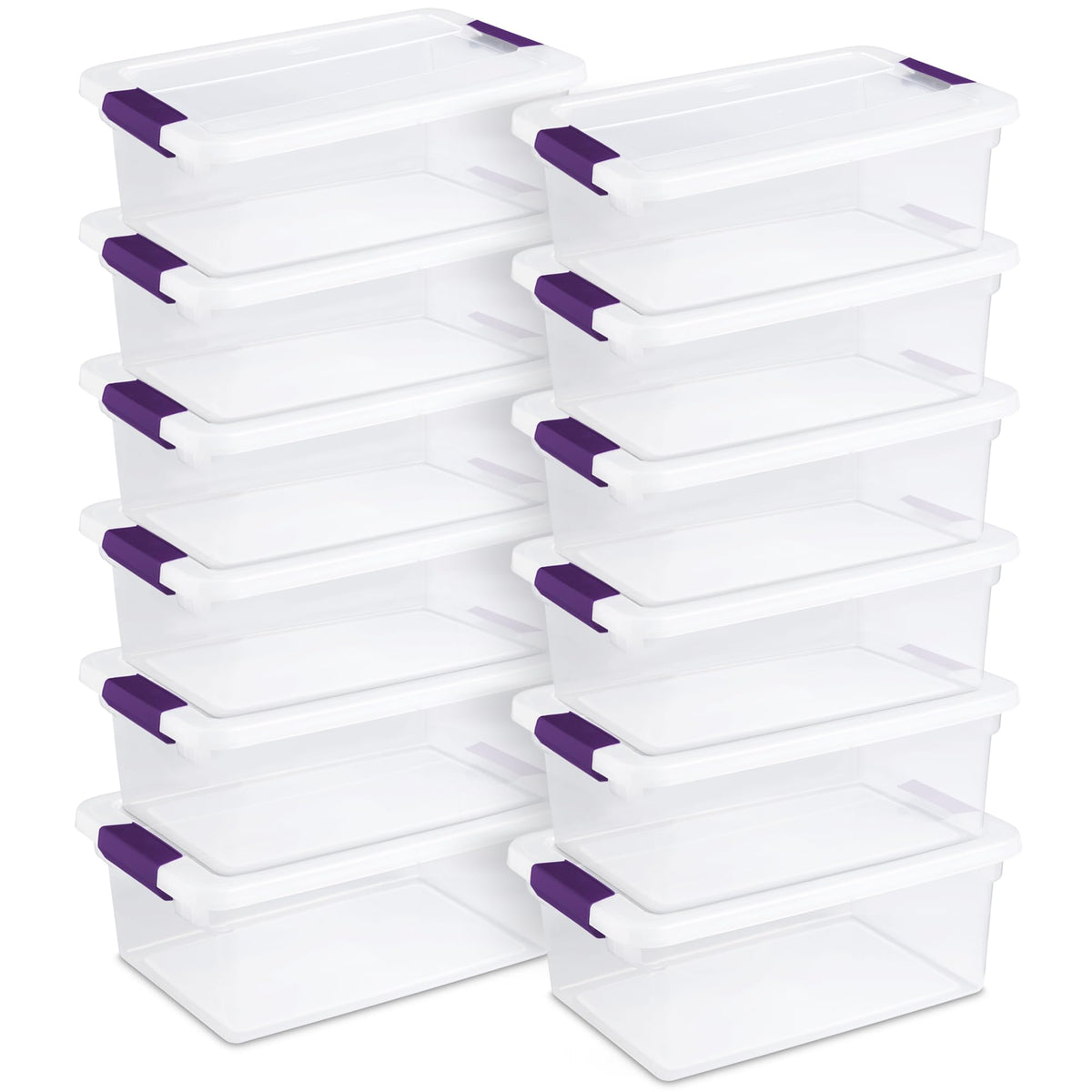Sterilite ClearView Latch Boxes, Storage Bins with Lids, 6 Quart, 12-Pack
