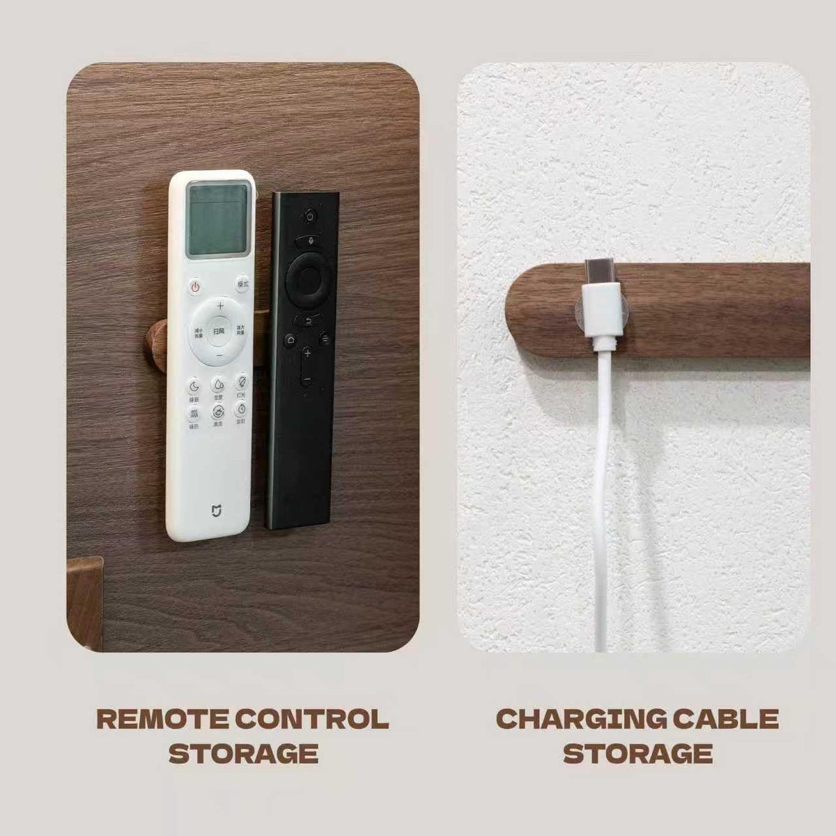 Magnetic Key Holder, Wall Mount, Walnut, 2-Pack