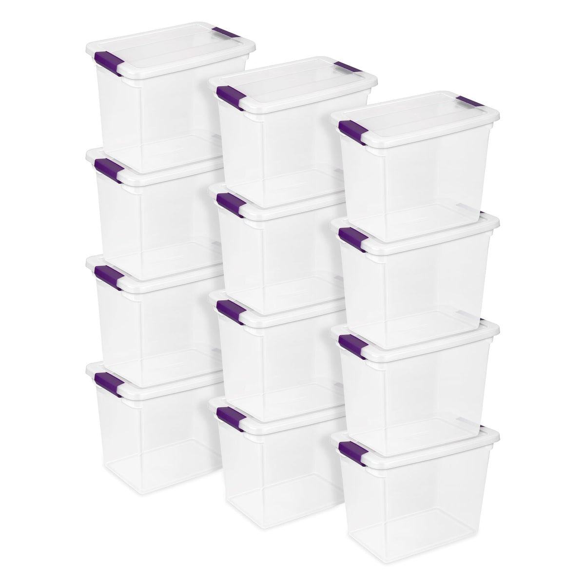 Sterilite ClearView Latch Boxes, Storage Bins with Lids, 6 Quart, 12-Pack