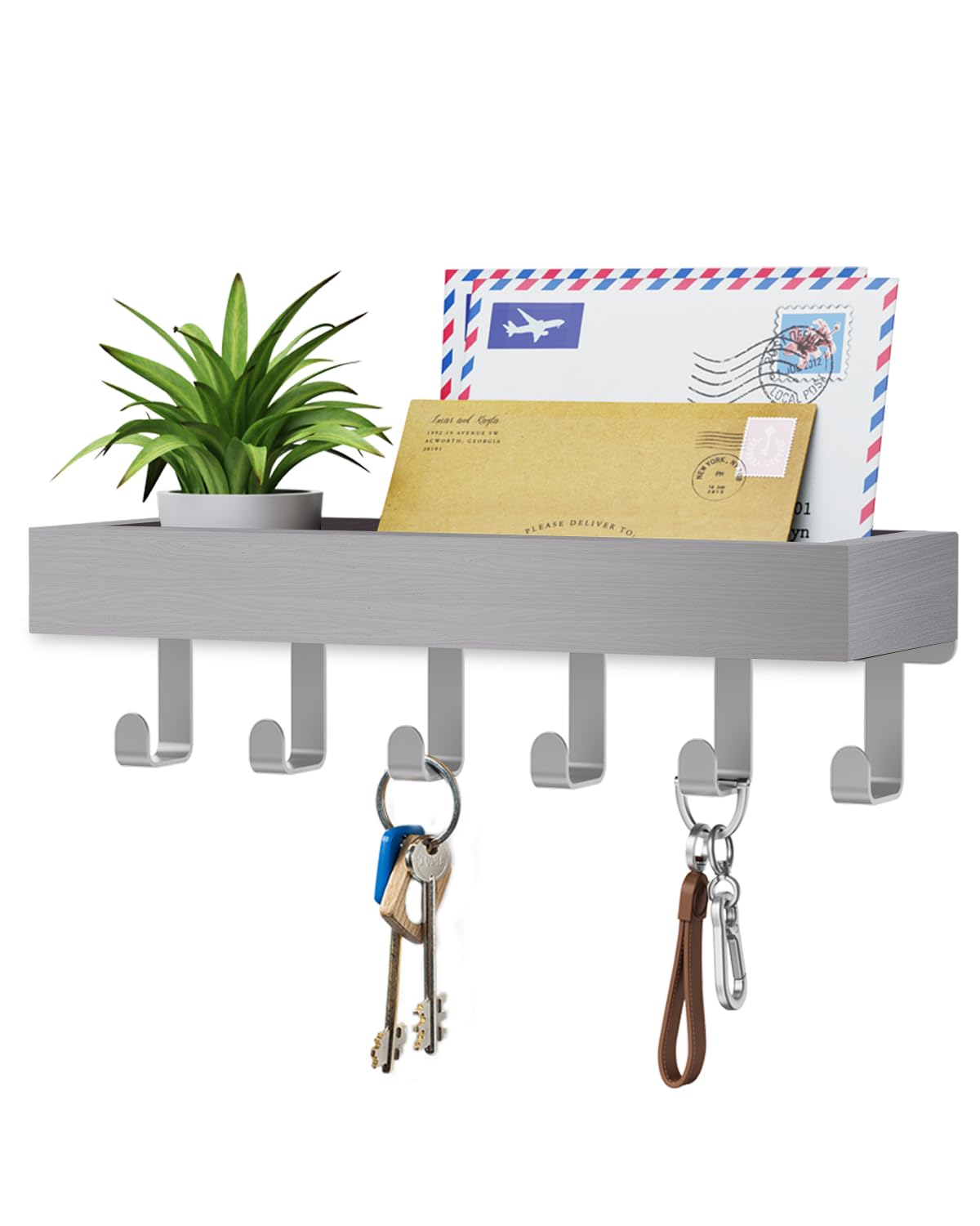Key Holder Wall Mount Magnetic Adhesive - Key Hooks Rack with shelf
