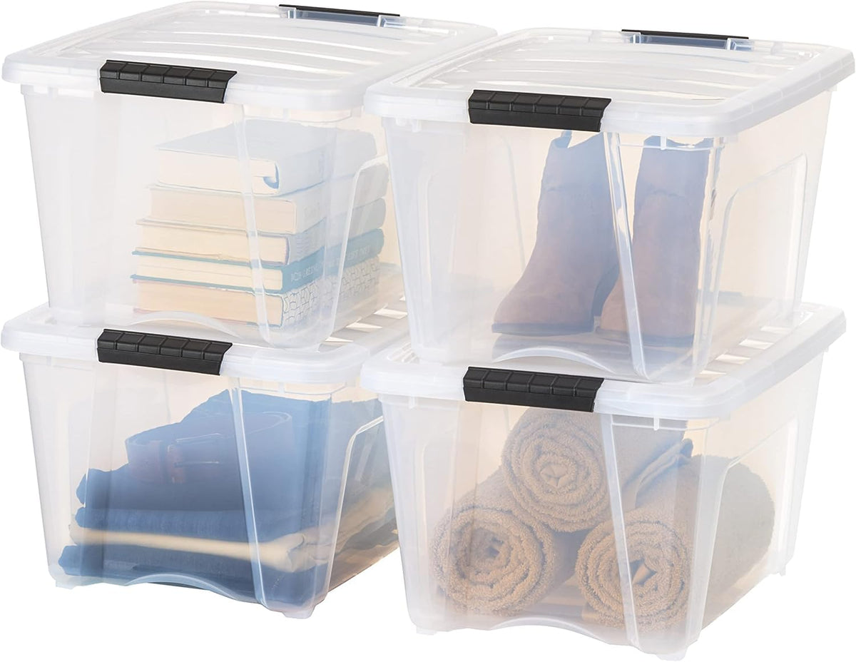 IRIS USA 6-Pack 6 Quart Storage Bins with Lids
