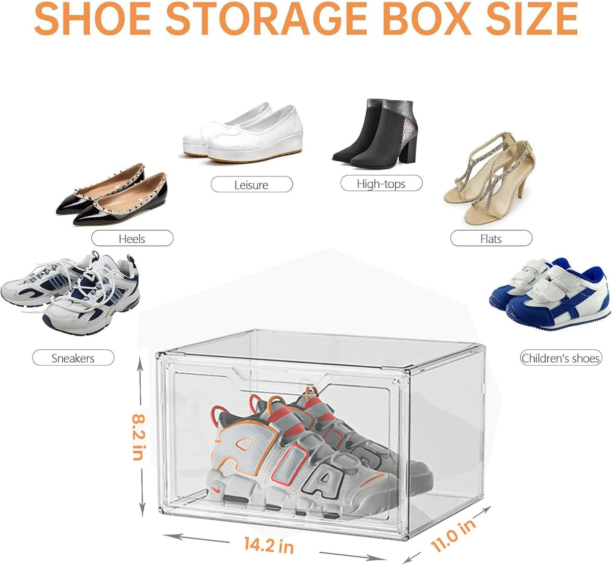 Magnetic Acrylic Clear Shoe Boxes – 360° Transparent Stackable Sneaker Storage & Organizer Box, Professional Shoe Display Case & Multipurpose Storage Bin for Closet (5pcs)