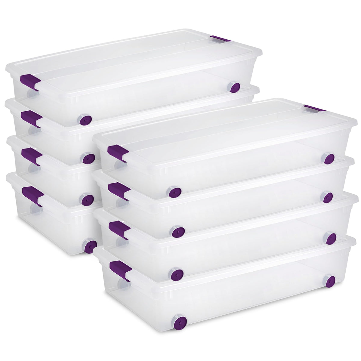 Sterilite ClearView Latch Boxes, Storage Bins with Lids, 6 Quart, 12-Pack