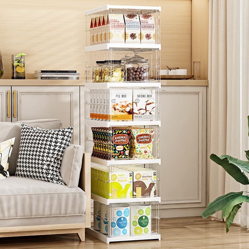 Stackable Clear Shoe Storage Organizer,Foldable Shoe Boxes with Front Opening,Space‑Saving Vertical Shoe Rack for Closet,Entryway,Bedroom,Transparent Shoe Holder for Footwear.