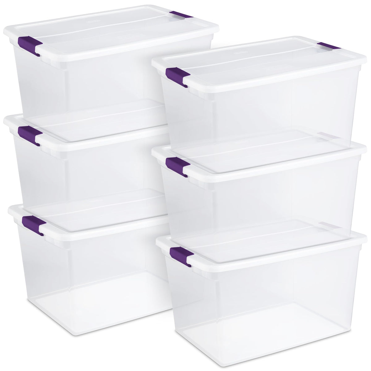 Sterilite ClearView Latch Boxes, Storage Bins with Lids, 6 Quart, 12-Pack