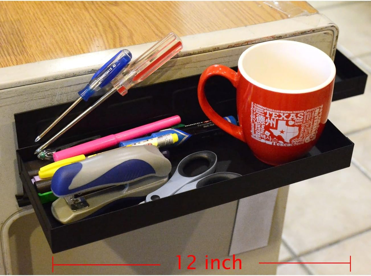 CMS MAGNETICS - Magnetic Tool Tray 12.12x4.5x1.25" Black w/Side Holding Magnets for Cabinets, Tool Boxes or Kegerator Fridge | Tool Organizer | Keg Drip Tray | Beer Taps