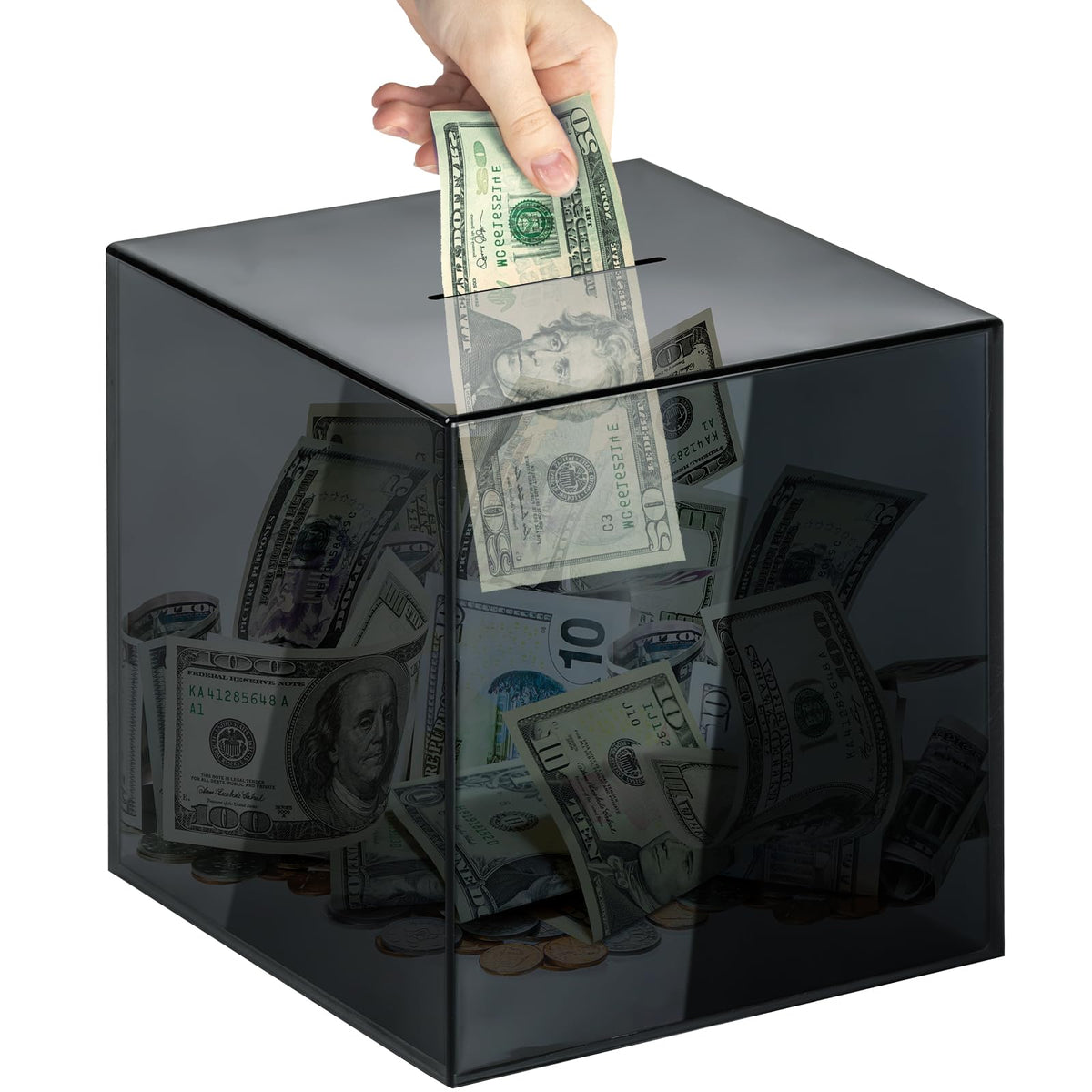 Piggy Bank for Adults Must Break to Open Acrylic Clear Piggy Bank Coin Bank