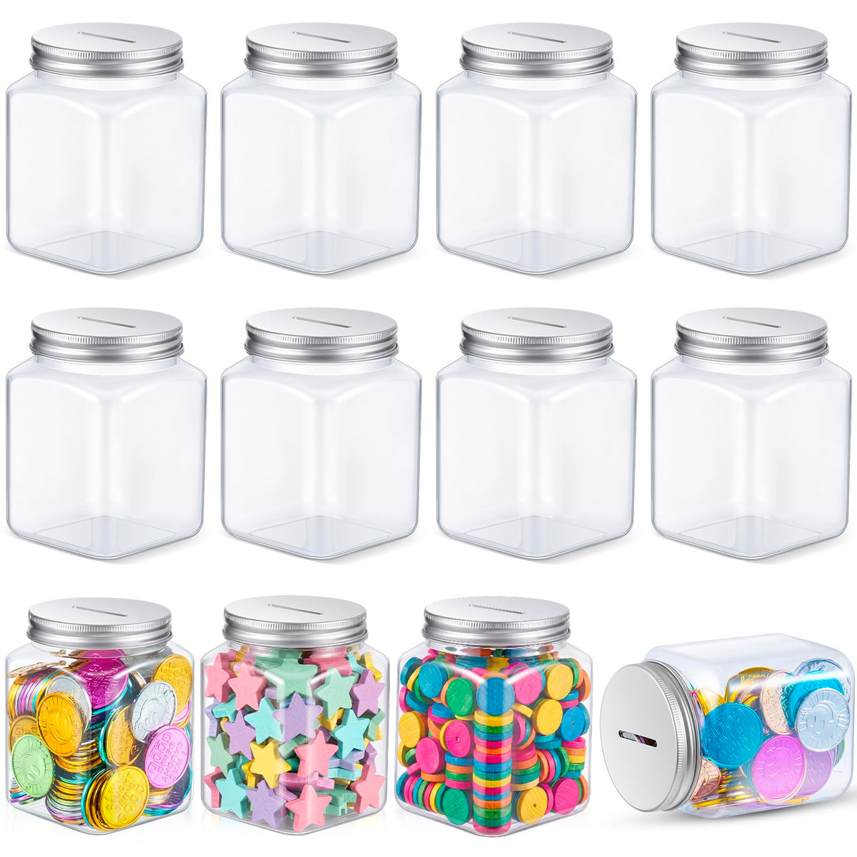 Roowest 48 Pcs Reward Coin Jars for Kids Classroom Behavior Management