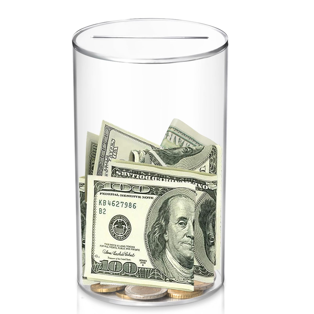 hizgo Kids Adults Piggy Bank, Clear Piggy Bank Must Break Open, 5.9" Hx3.55