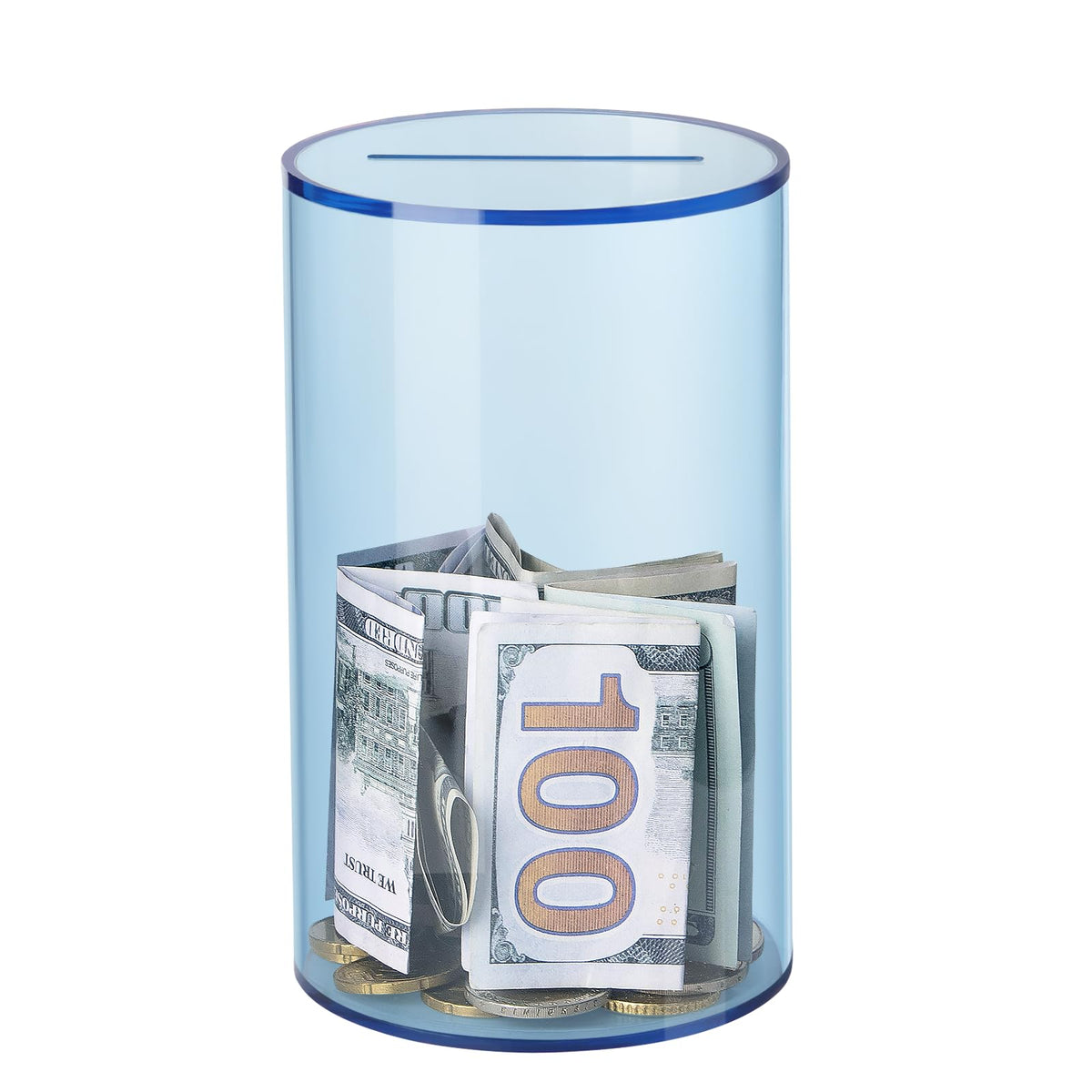 Hicocool Clear Piggy Bank, Must Break to Open, Acrylic Money Bank, 6"x3.54"