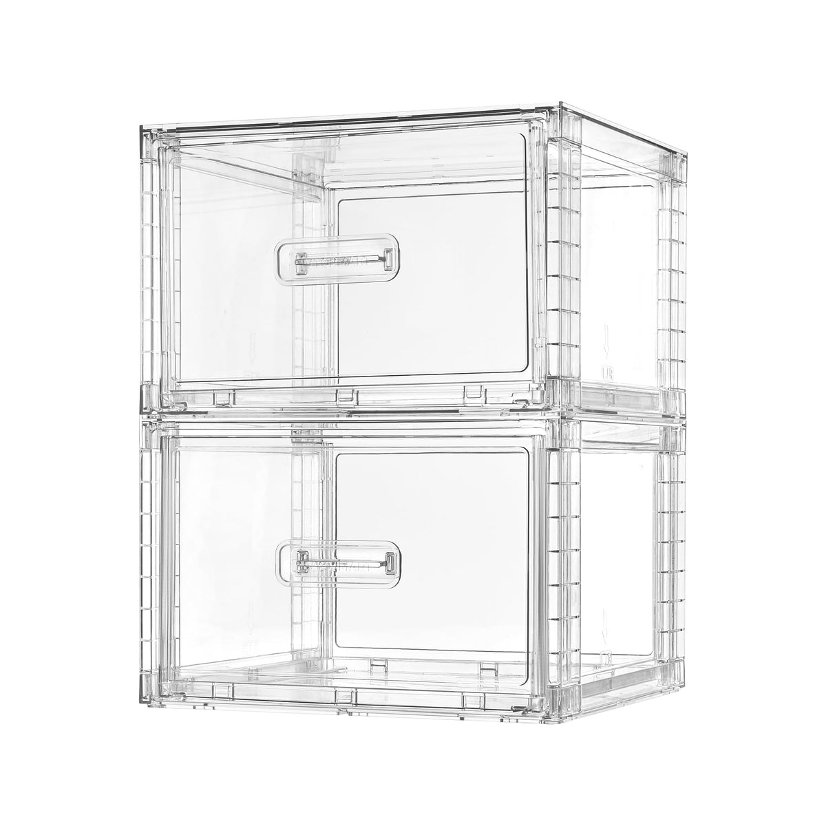 Vtopmart 2 Pack Large Clear Stackable Storage Drawers for Closet, 23QT