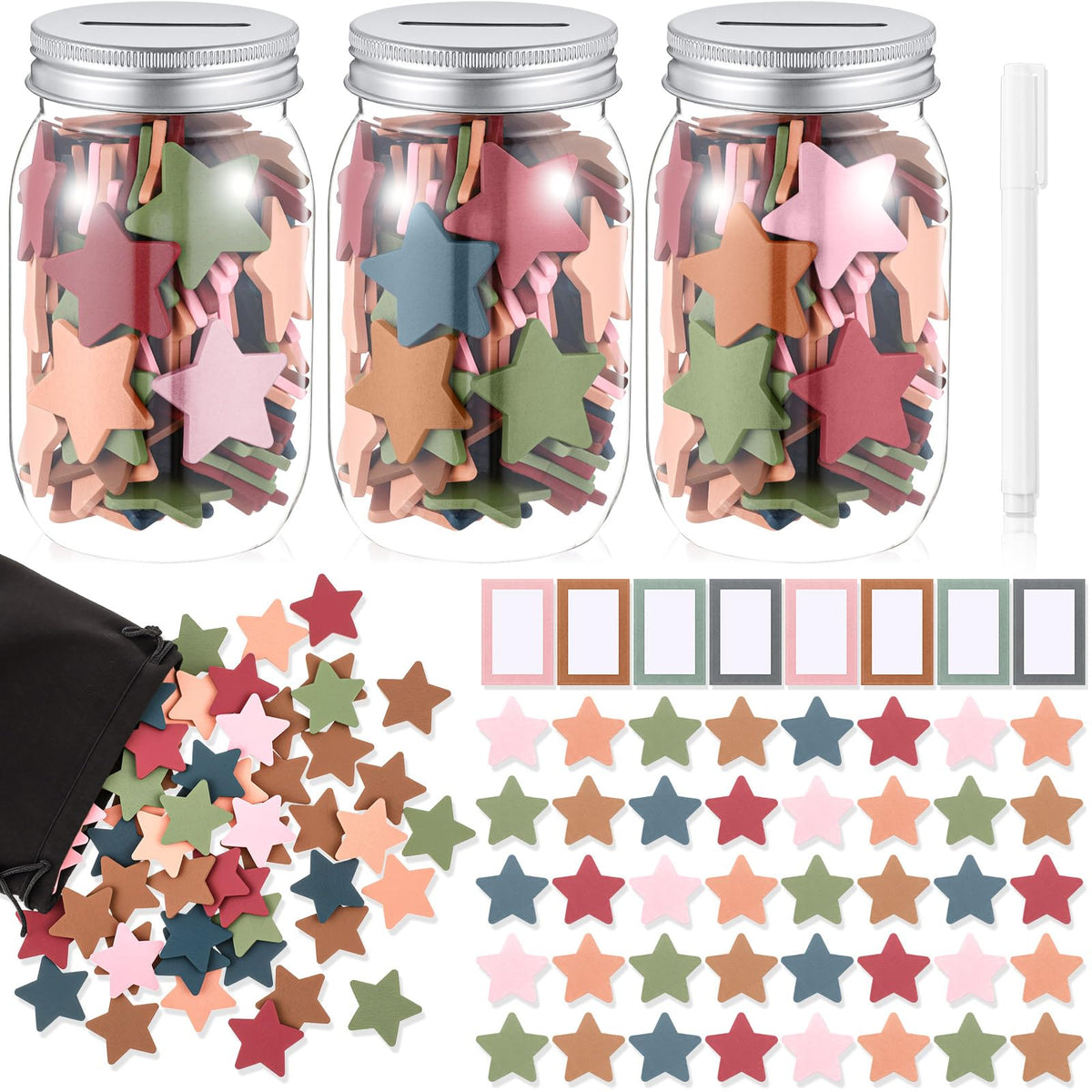 Roowest Star Reward Jars for Kids Classroom Behavior System,Vivid,Classic