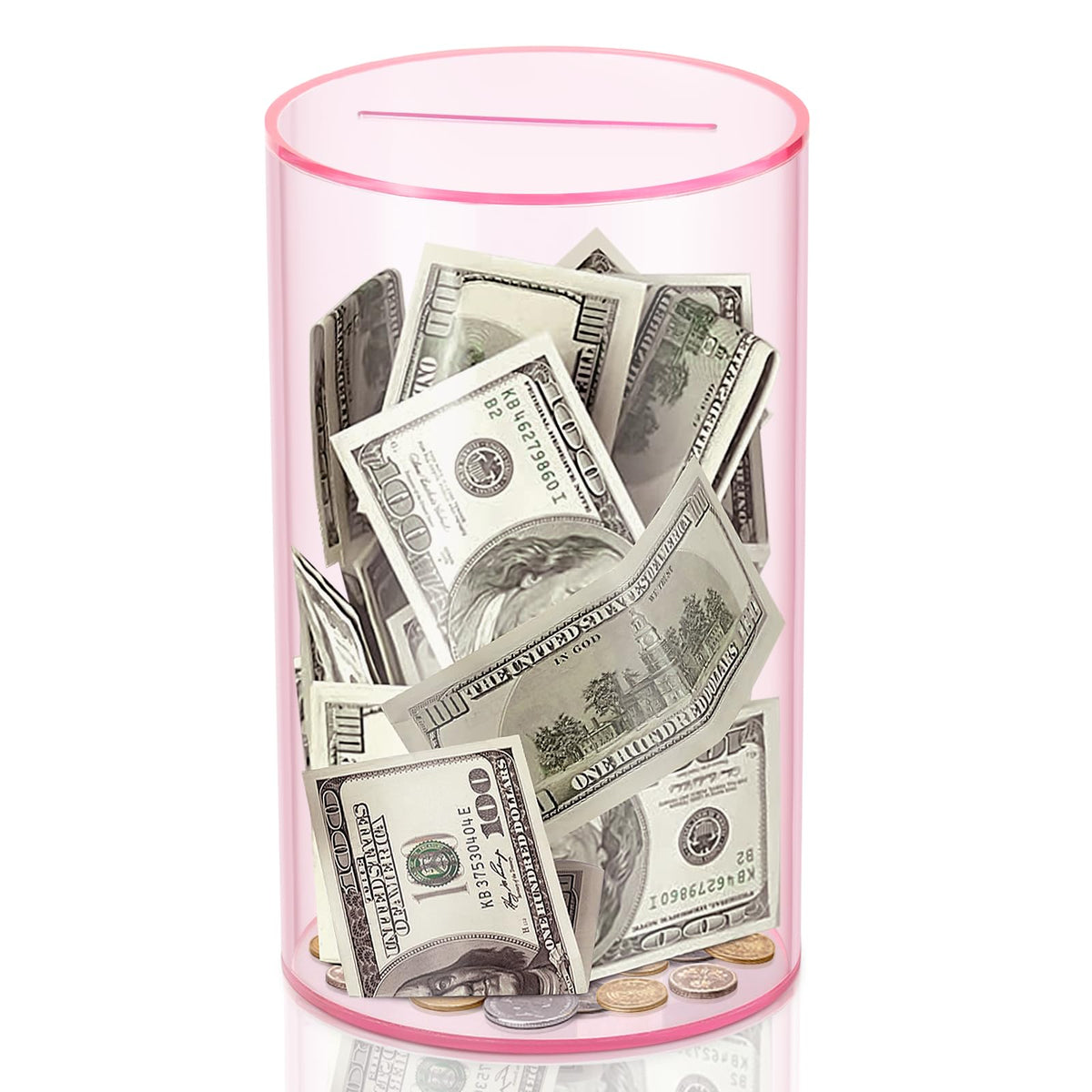 hizgo Kids Adults Piggy Bank, Clear Piggy Bank Must Break Open, 5.9" Hx3.55