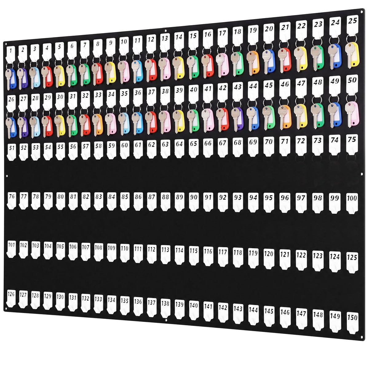Beeveer Acrylic Key Holder Board with 30 Hooks, Wall Mount Organizer,Walnut