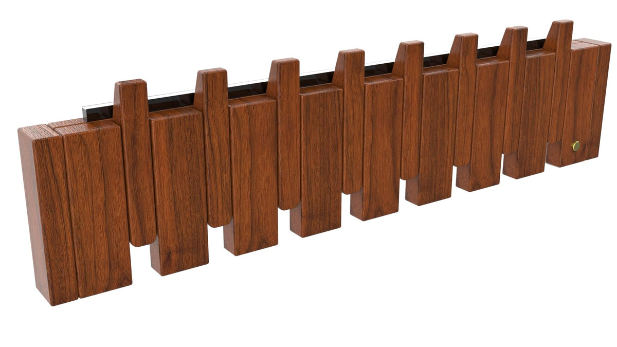 Paint Wood Wall Mounted Coat RackHooks Piano Key Hangers Natural Solid Wood Hanger Non-Woven Fabric Clothes Hangers for Closet, Kitchen, Bedroom, Bathroom, Entryway (Walnut-Beech, 8 Hooks)