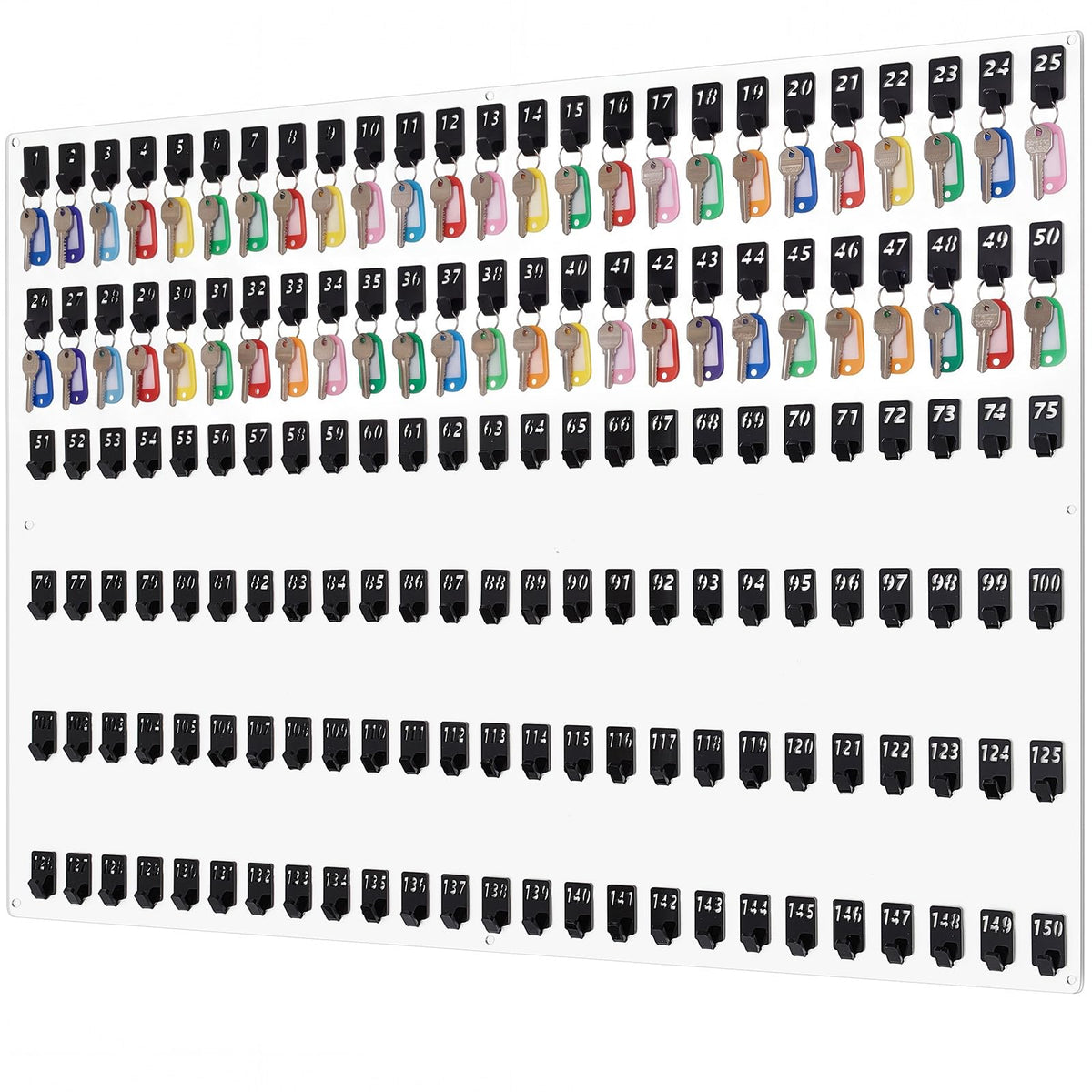 Beeveer Acrylic Key Holder Board with 30 Hooks, Wall Mount Organizer,Walnut