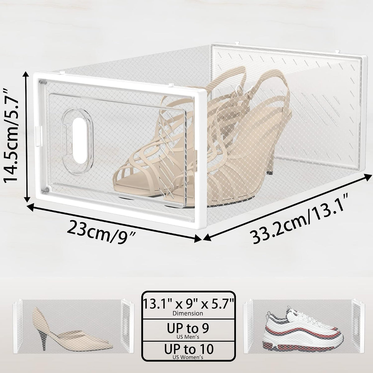SIMPDIY Clear Shoe Storage Boxes, Stackable Shoe Organizer for Closet