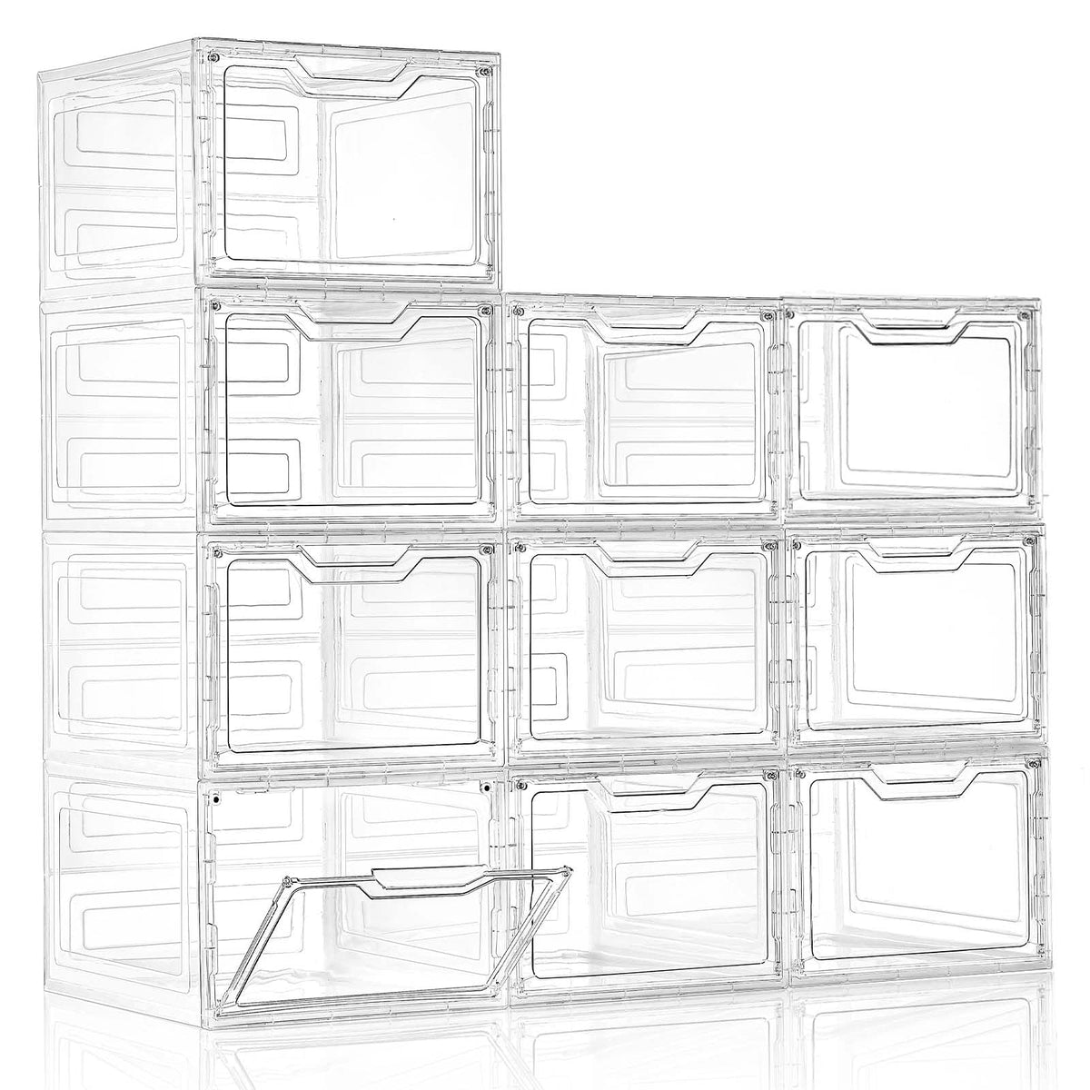 6 Pack Clear Storage Bins with Lids, 19 Qt Closet Organizers and Storage