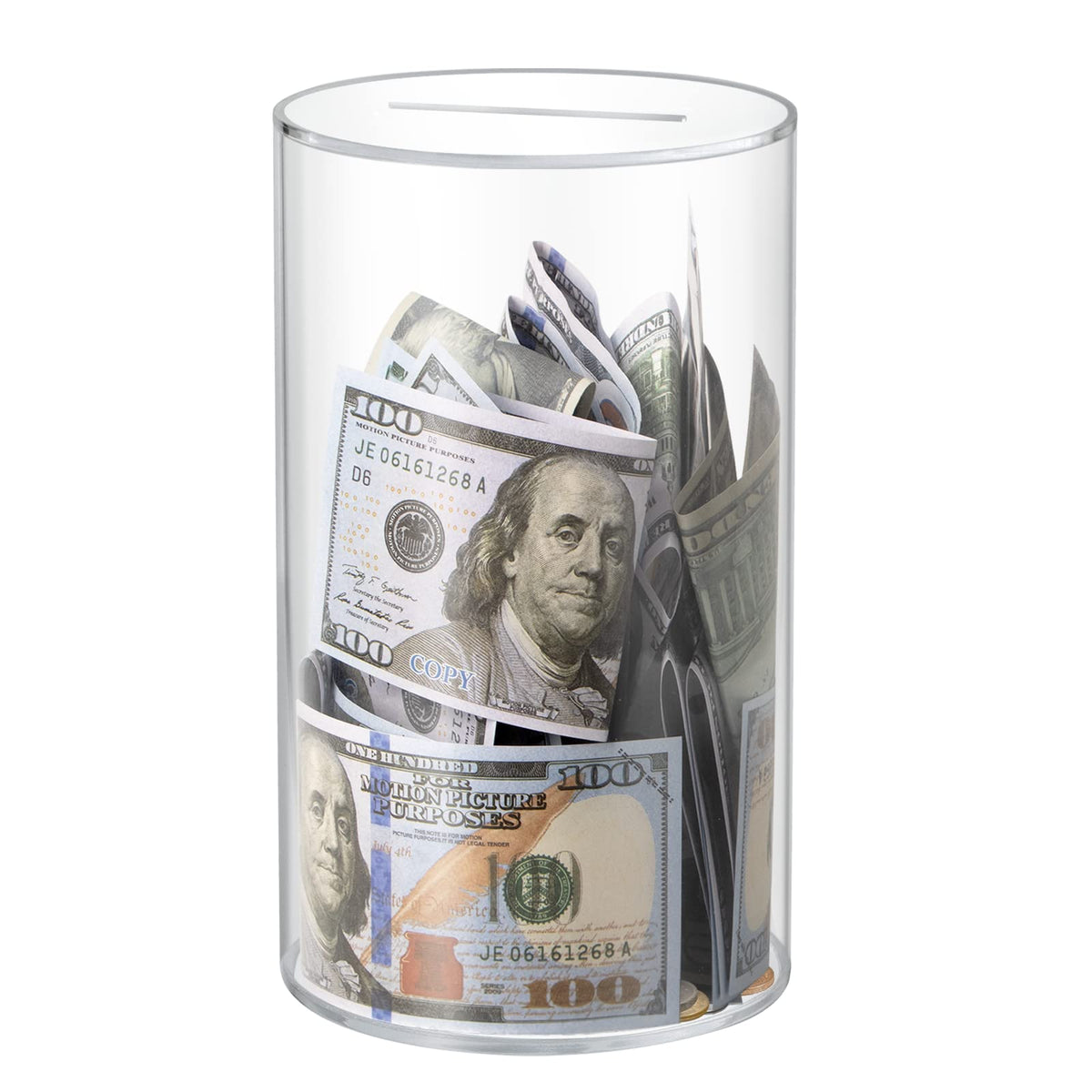 Hicocool Clear Piggy Bank, Must Break to Open, Acrylic Money Bank, 6"x3.54"