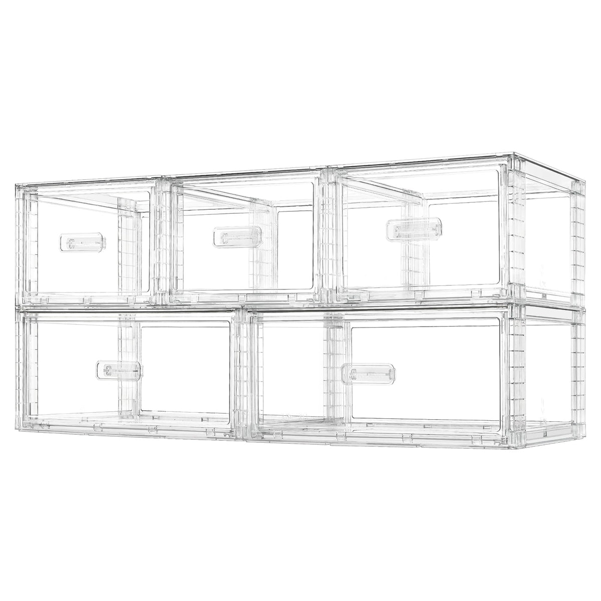 Vtopmart 2 Pack Large Clear Stackable Storage Drawers for Closet, 23QT