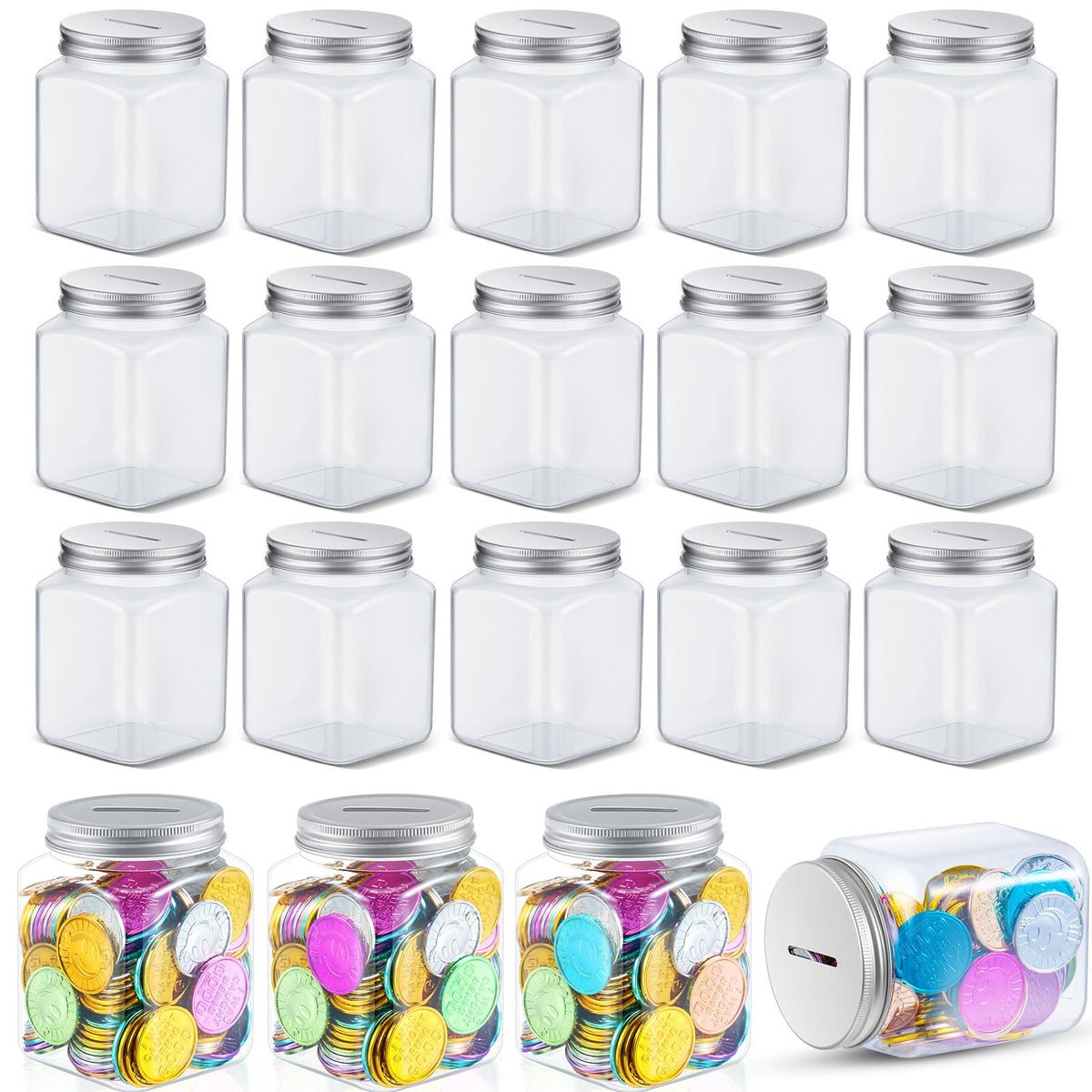 Roowest 48 Pcs Reward Coin Jars for Kids Classroom Behavior Management
