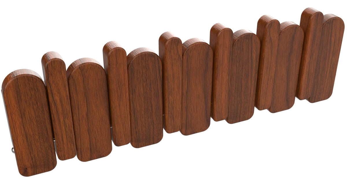 Paint Wood Wall Mounted Coat RackHooks Piano Key Hangers Natural Solid Wood Hanger Non-Woven Fabric Clothes Hangers for Closet, Kitchen, Bedroom, Bathroom, Entryway (Walnut-Beech, 8 Hooks)
