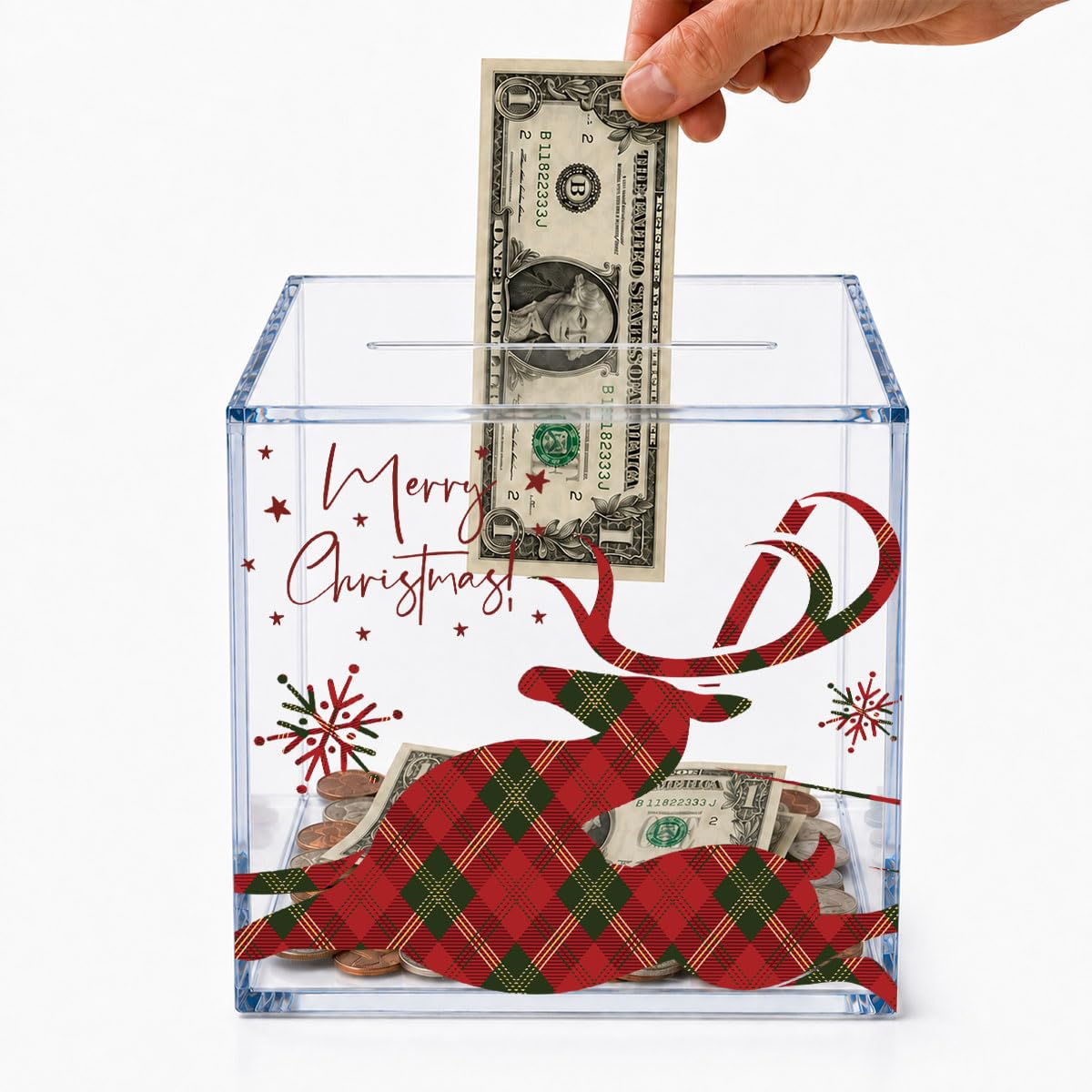 Pray On It Over It Through It Clear Acrylic Piggy Bank Inspirational