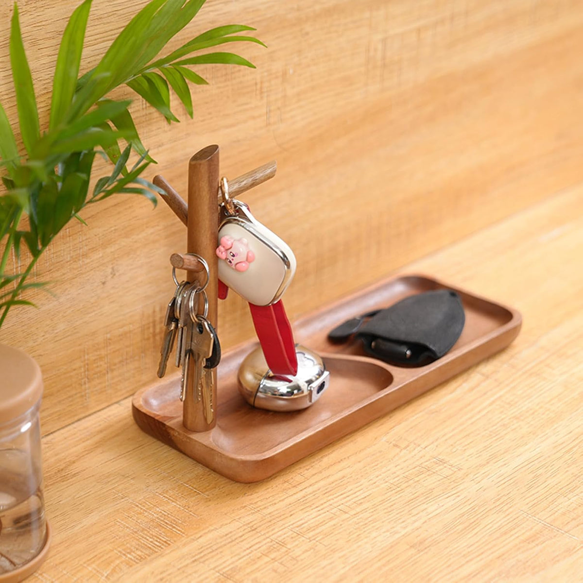 Wooden Key Tray, Key Tree Jewelry Organizer Entryway Solid Holder