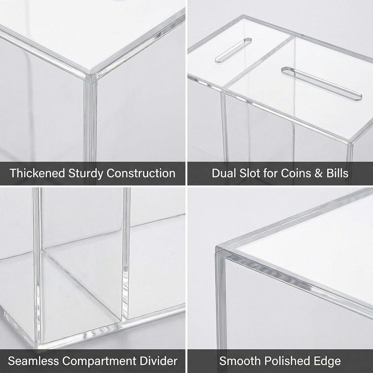 Acrylic Piggy Bank, Coin Jar, Savings Jar Savings Box Requires Breaking Open to Access Funds Suitable for Adults and Children