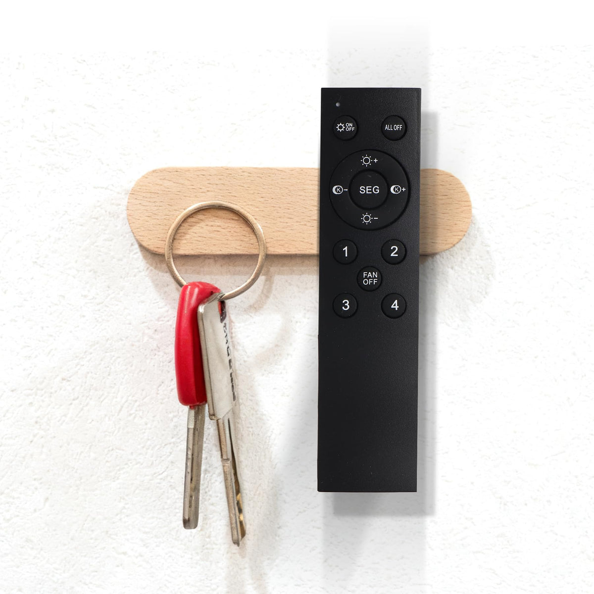 Magnetic Key Holder, Wall Mount, Walnut, 2-Pack