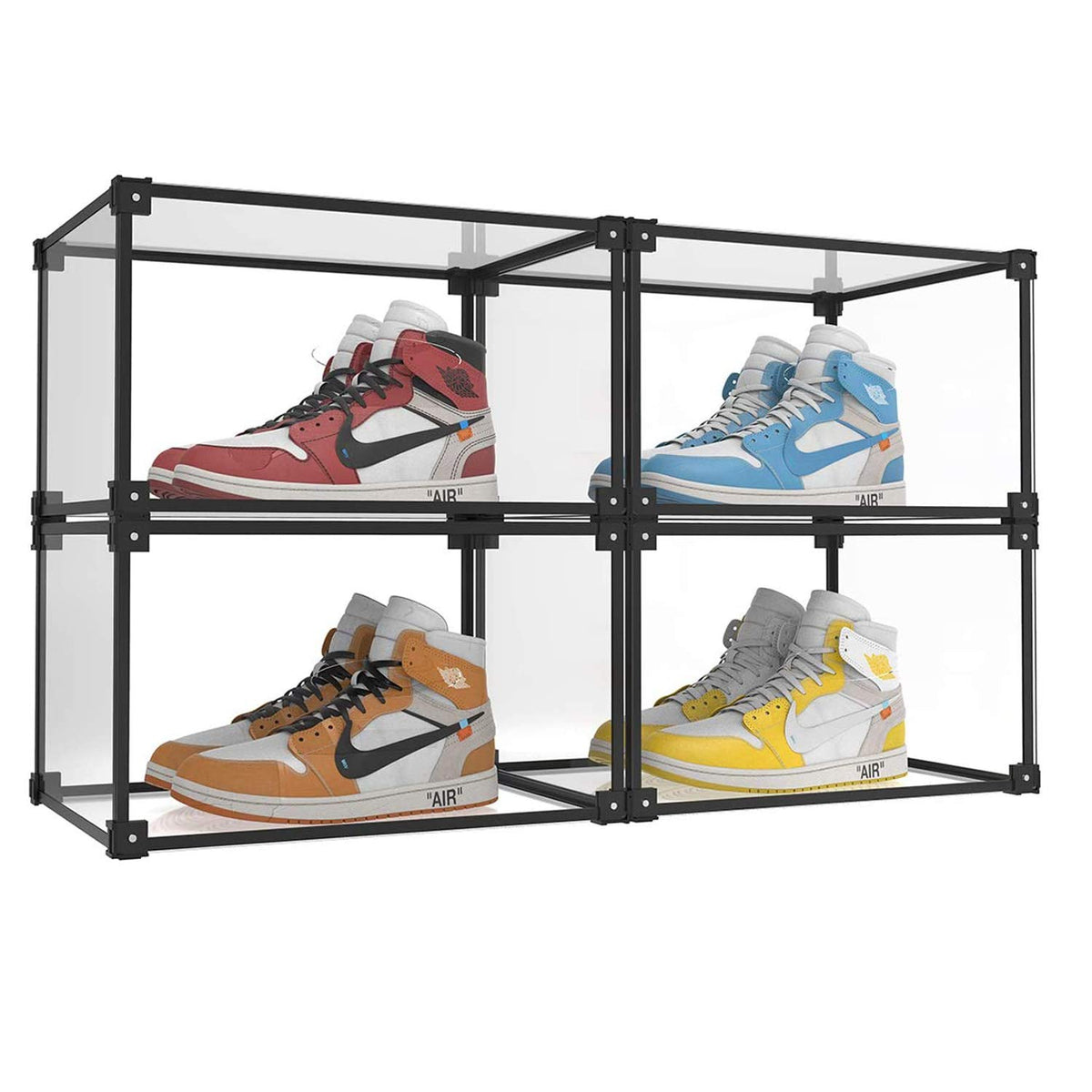 Magnetic Acrylic Clear Shoe Boxes – 360° Transparent Stackable Sneaker Storage & Organizer Box, Professional Shoe Display Case & Multipurpose Storage Bin for Closet (5pcs)