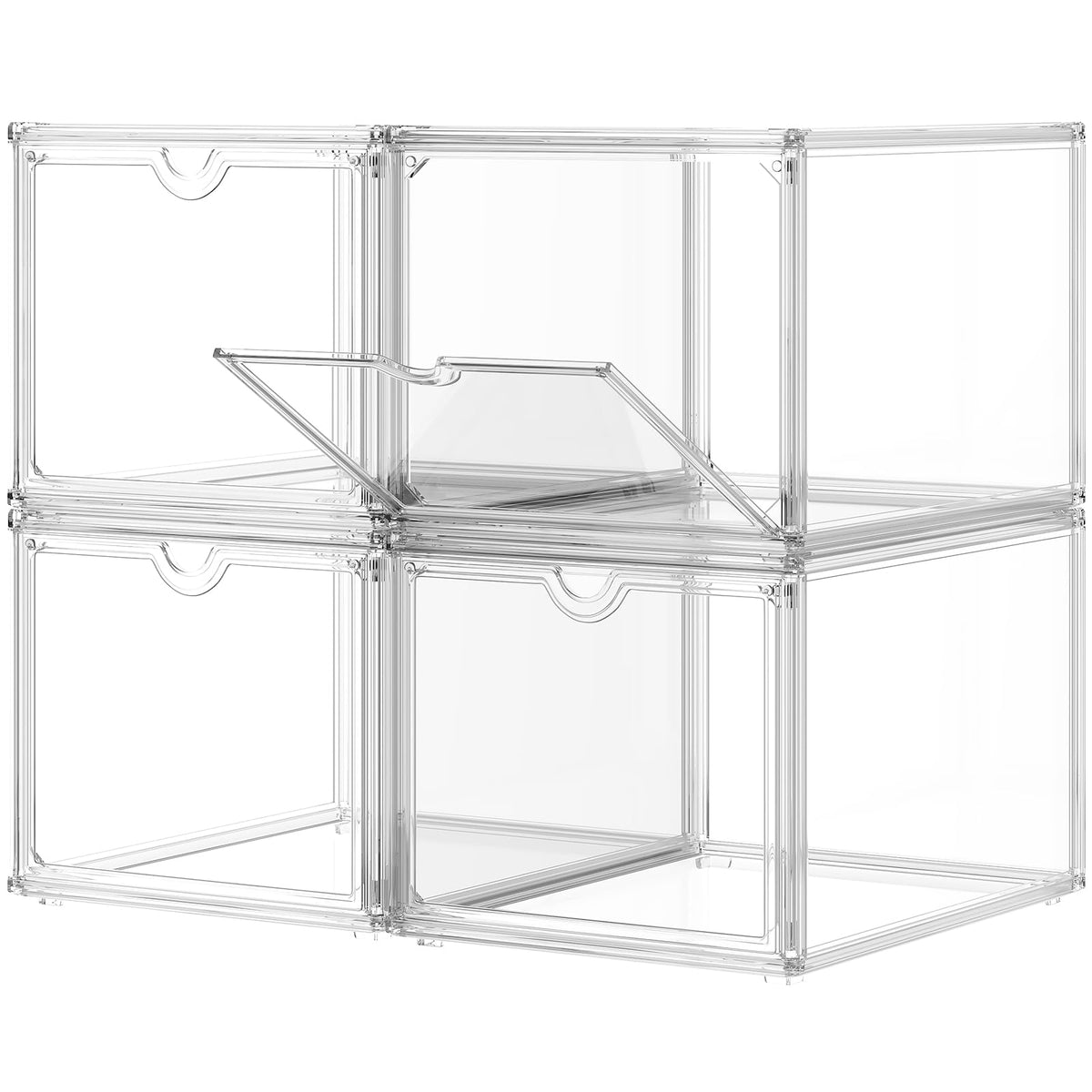 Shoe Boxes Clear Plastic Stackable Acrylic Sneaker Shoe Display Case Transparent Display Case Clear Storage Bins With Lids Acrylic Boxes for Display Shoe Organizer Containers