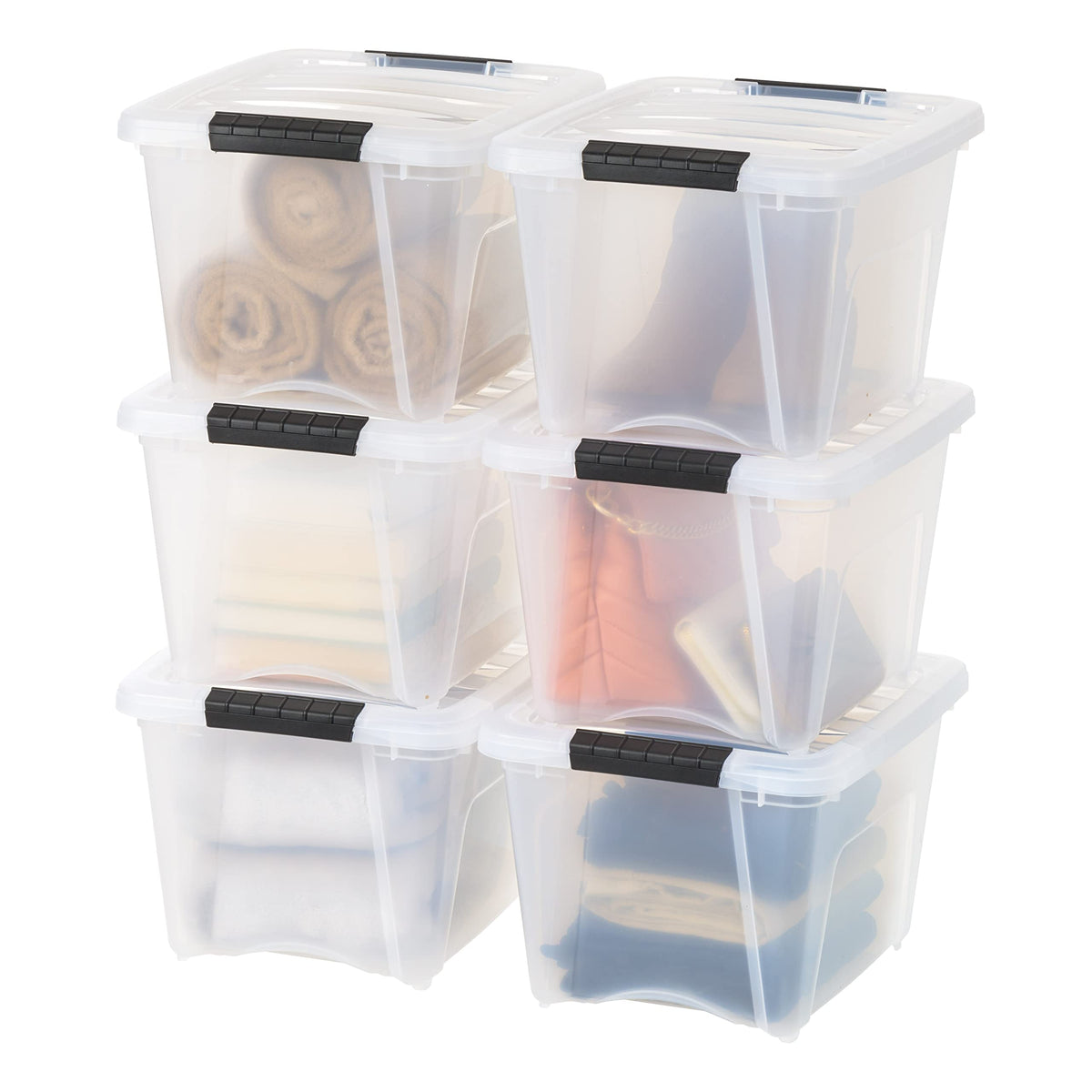 IRIS USA 6-Pack 6 Quart Storage Bins with Lids