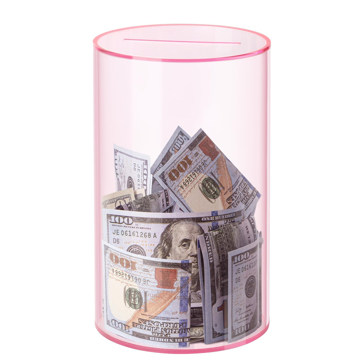 Hicocool Clear Piggy Bank, Must Break to Open, Acrylic Money Bank, 6"x3.54"