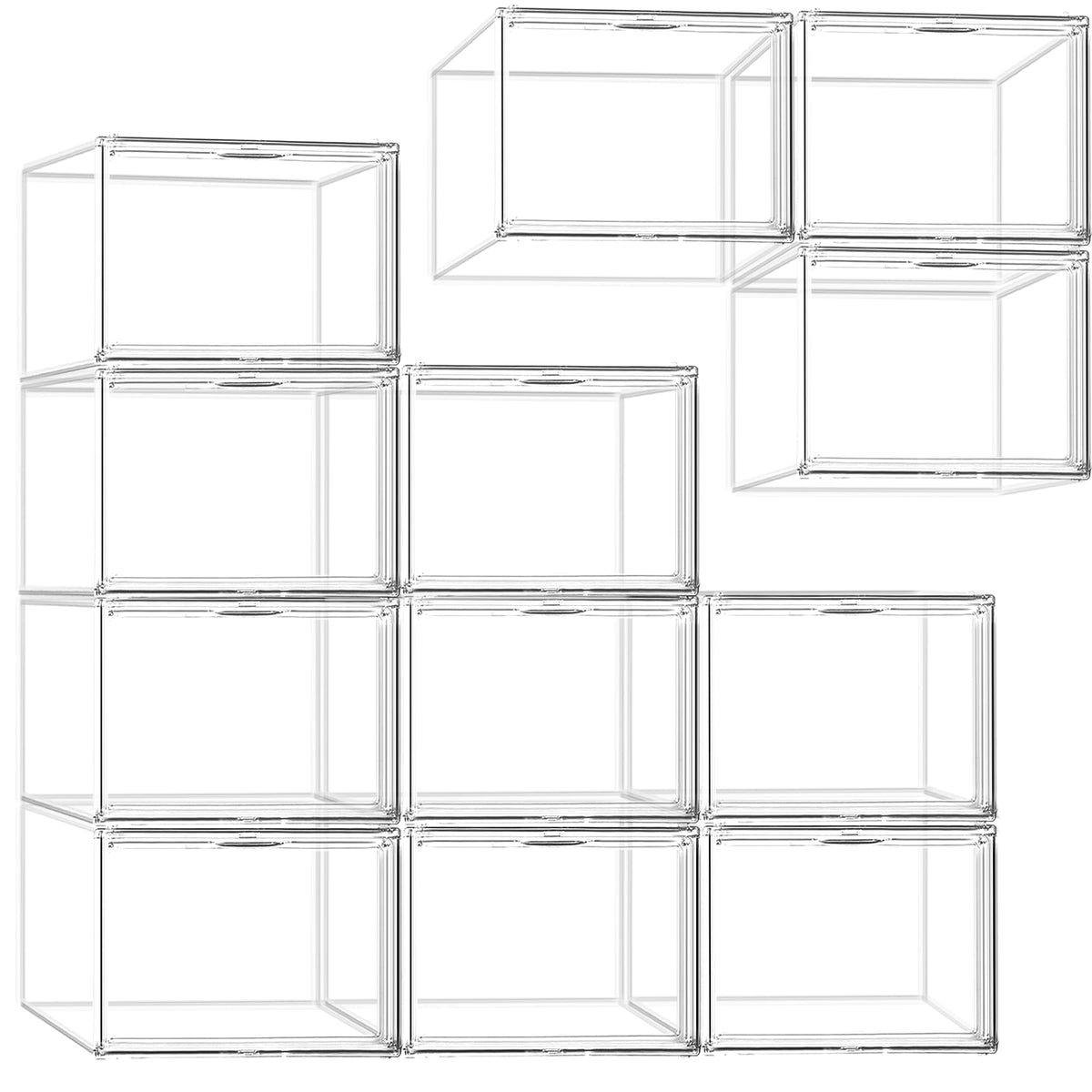 1 Pack Acrylic Shoe Boxes for Flat, Loafer & Small Space, Fits Size 12.5