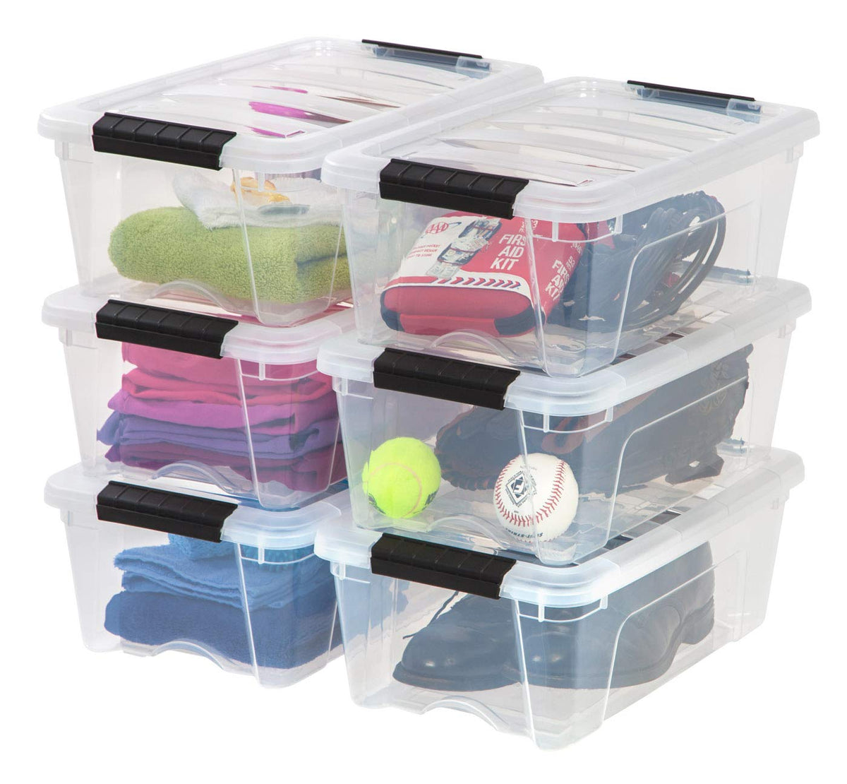 IRIS USA 6-Pack 6 Quart Storage Bins with Lids