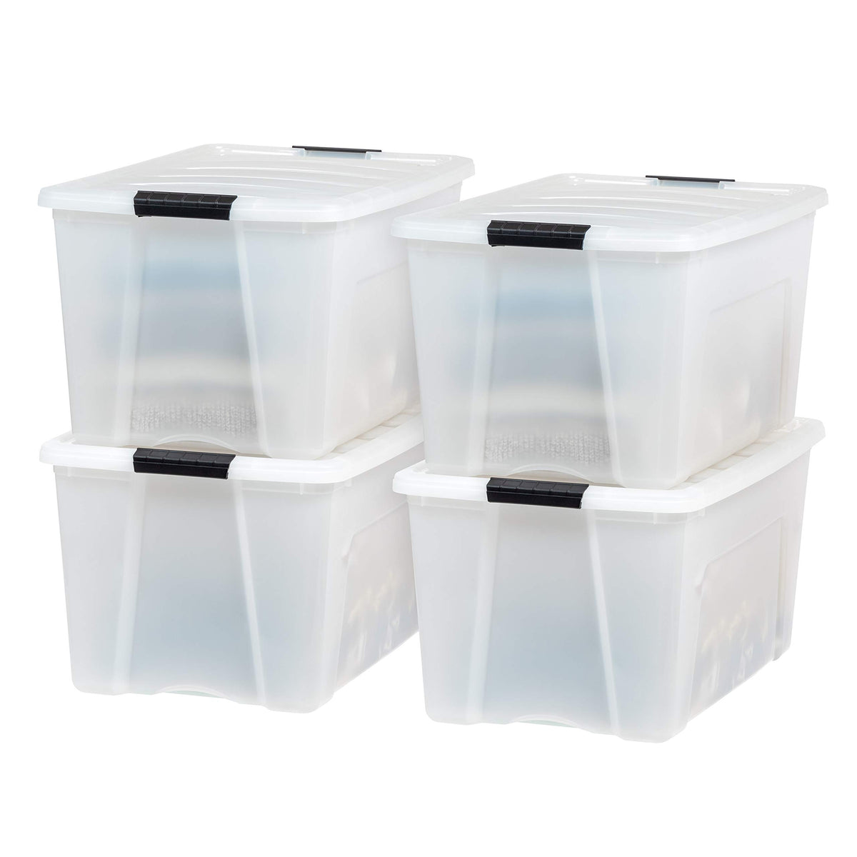 IRIS USA 10-Pack 6 Quart Storage Bins with Lids, Pearl