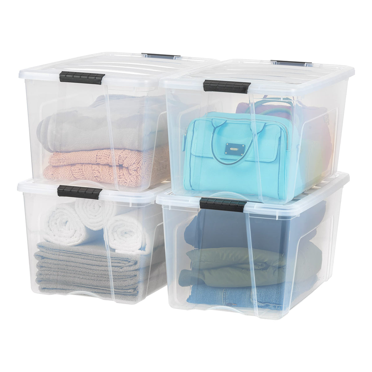 IRIS USA 6-Pack 6 Quart Storage Bins with Lids