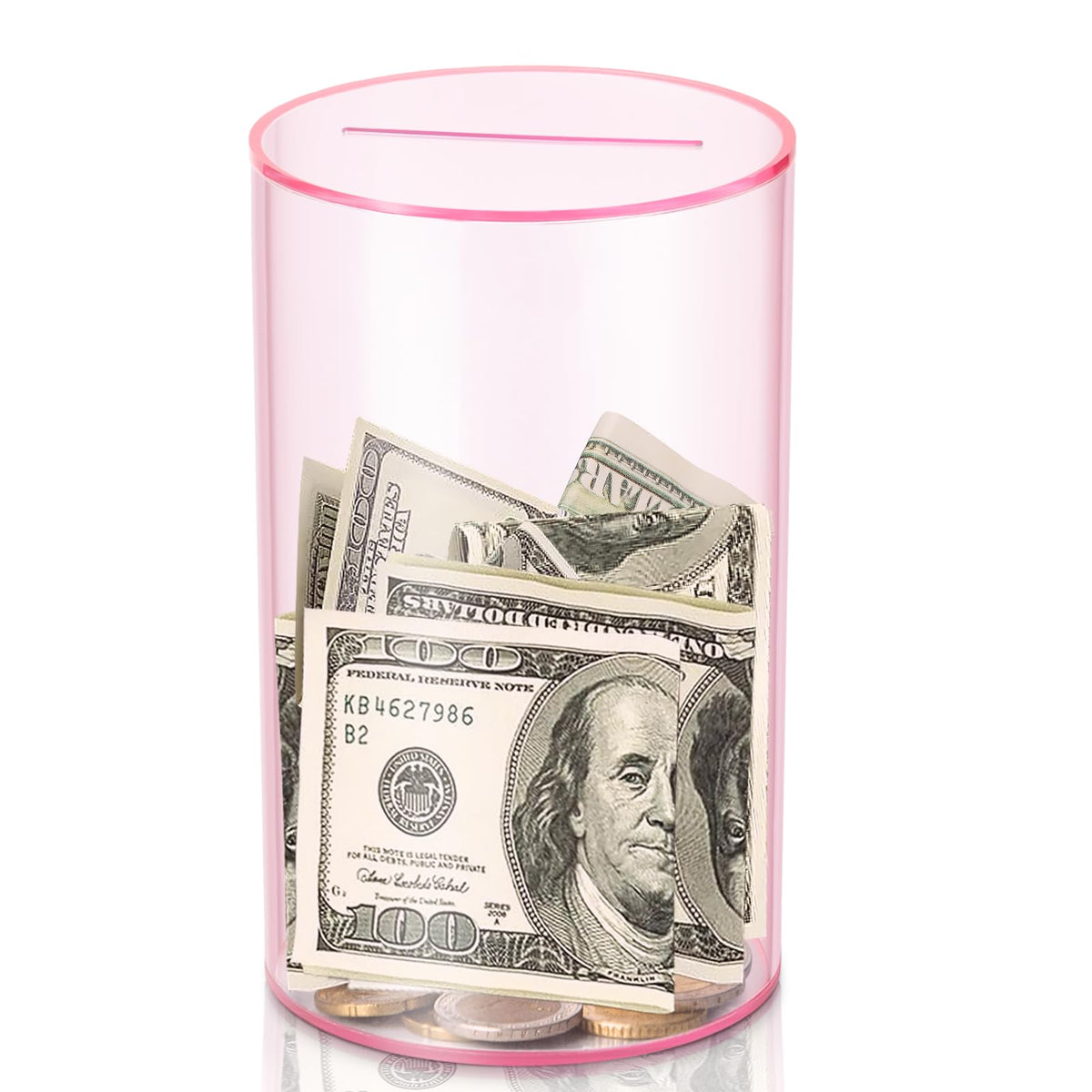 hizgo Kids Adults Piggy Bank, Clear Piggy Bank Must Break Open, 5.9" Hx3.55