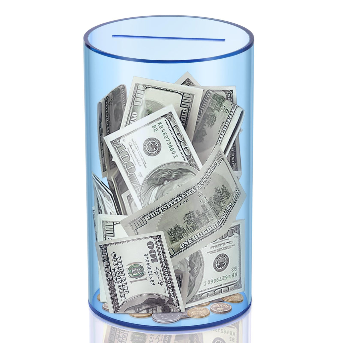 hizgo Kids Adults Piggy Bank, Clear Piggy Bank Must Break Open, 5.9" Hx3.55