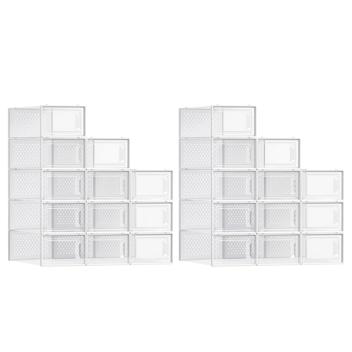 SONGMICS Shoe Boxes, Clear Plastic Sneaker Box, Pack of 15