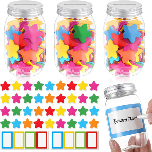 Roowest Star Reward Jars for Kids Classroom Behavior System,Vivid,Classic