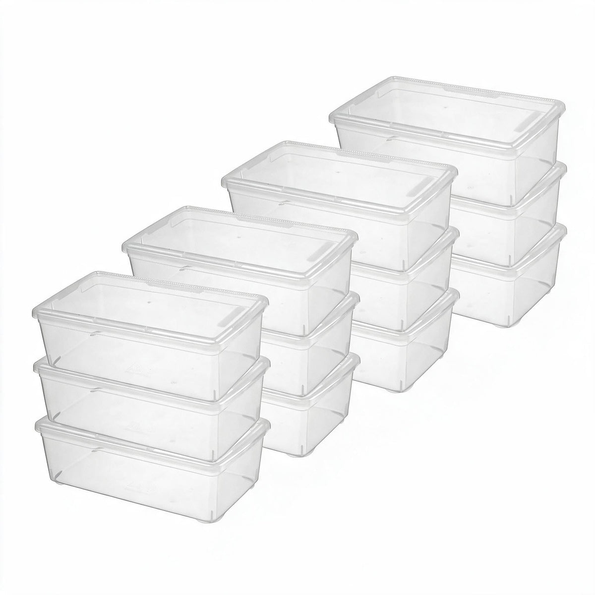 novelinks 8 Pack 6 Quart Stackable Shoe Storage Bins with Lids (Clear)