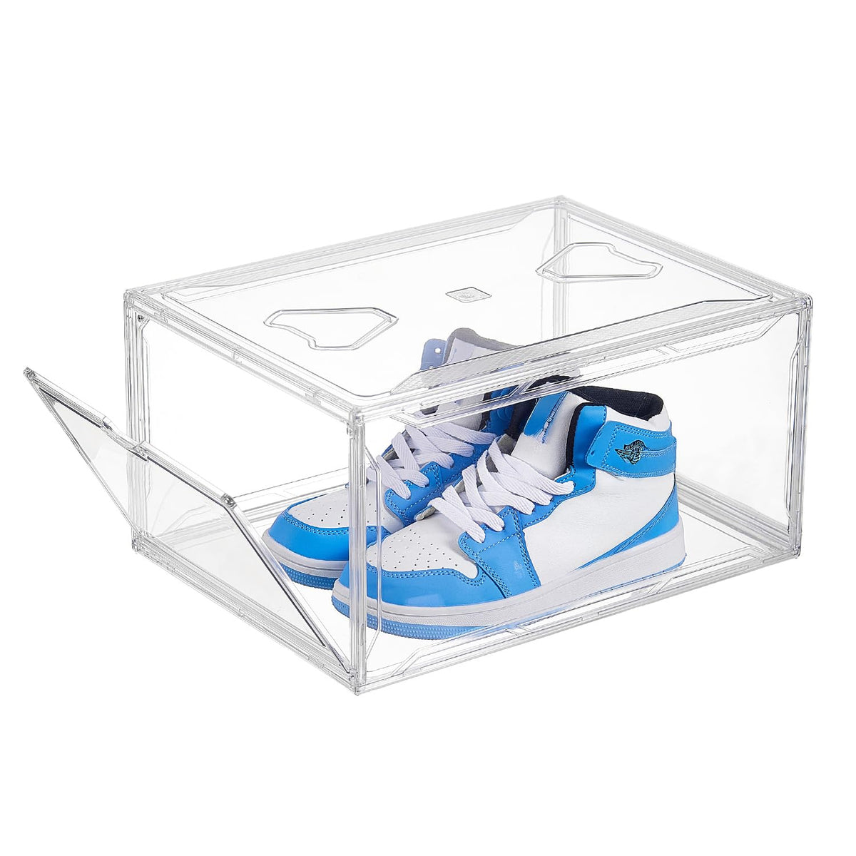 Sneaker Shoe Display Case,Shoe Box with Clear Magnetic Door,Thicken & Sturdy Organizer Containers Stackable,Fit Shoe Size Up to US 14 (X-Large) (X-Large)