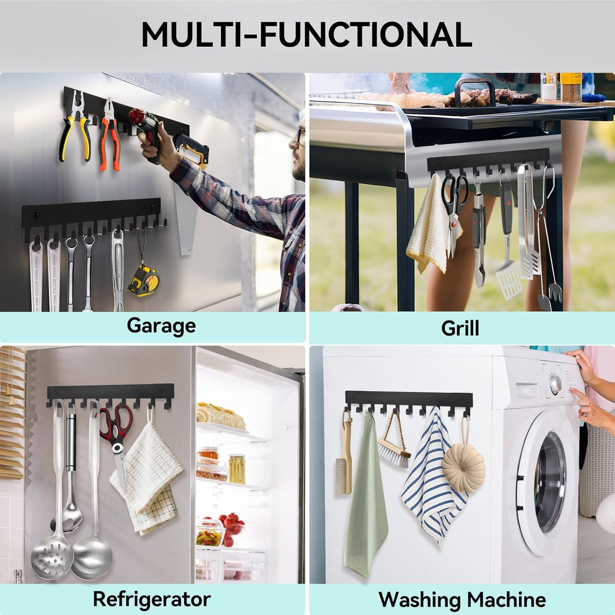 Magnetic Key Holder for Frideg,Heavy Duty Magnetic Key Hanger with 10 Hooks