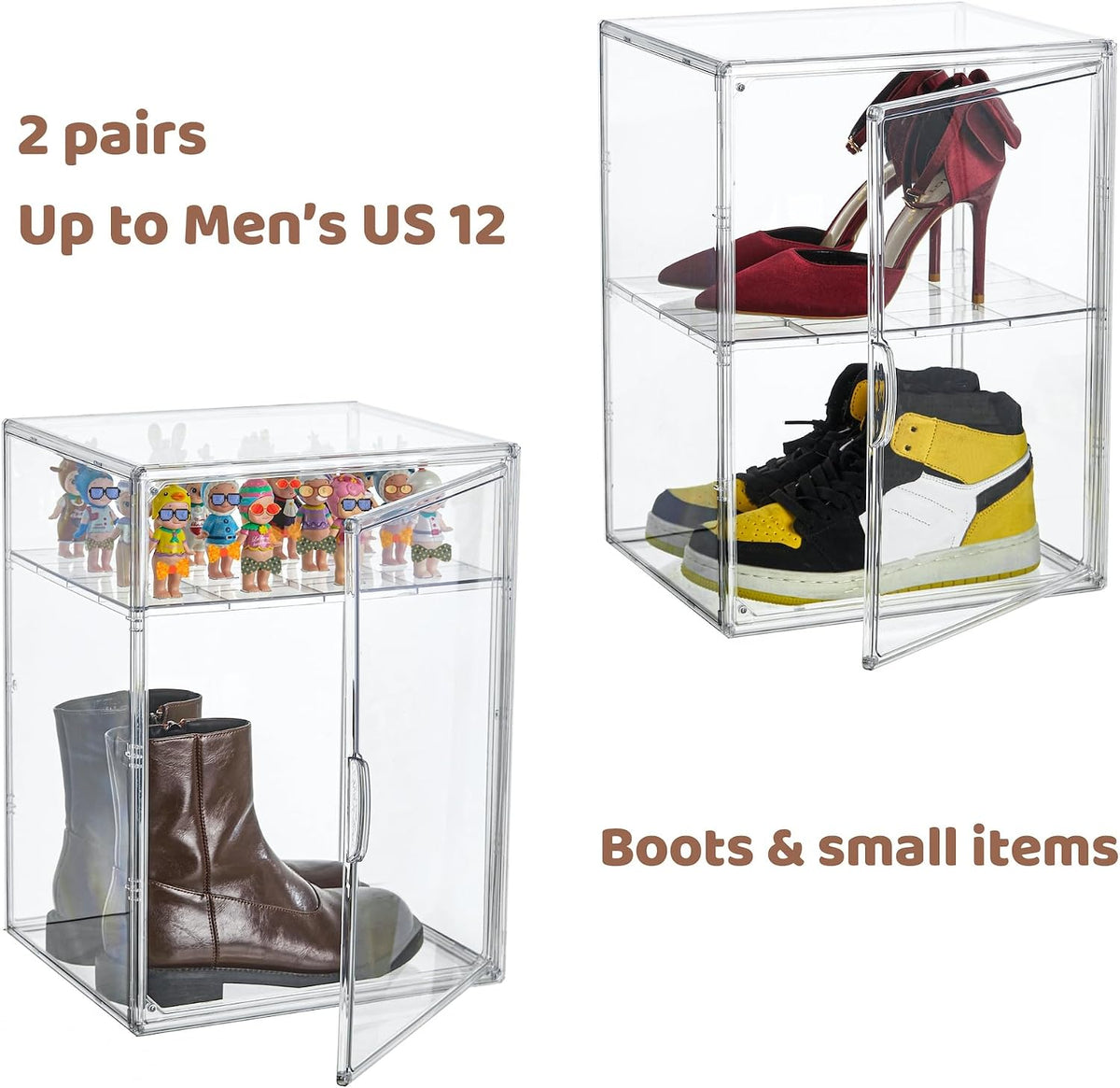 Attelite XXX-Large Acrylic Display Case Boot Shoe Storage Boxes