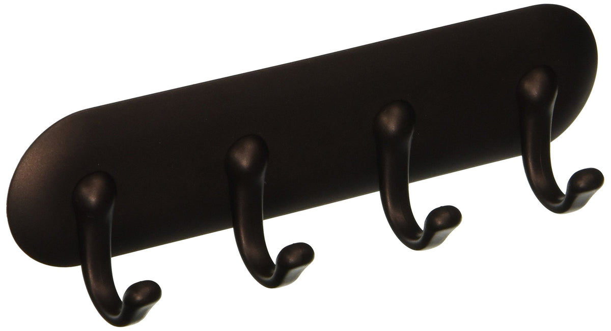 iDesign York Adhesive Backed Key Holder for Wall, 1.5" x 7" x 5.5", Brushed Stainless Steel