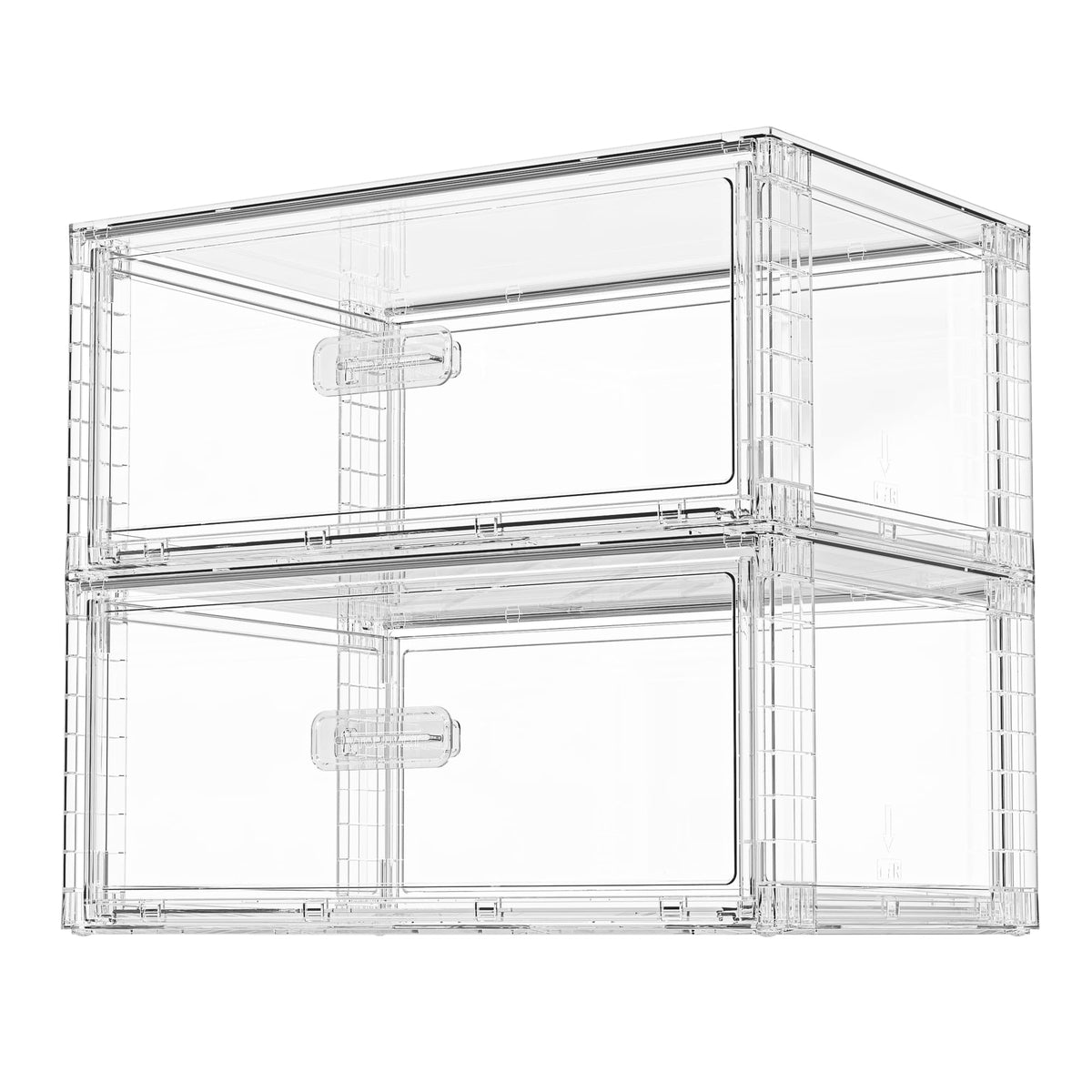 Vtopmart 2 Pack Large Clear Stackable Storage Drawers for Closet, 23QT